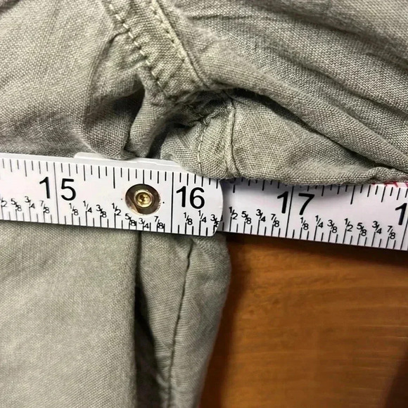 CLOTH AND STONE BY ANTHROPOLOGIES Shirt Button Up XS Oversized GREEN 100% LYOCEL - Picture 4 of 6